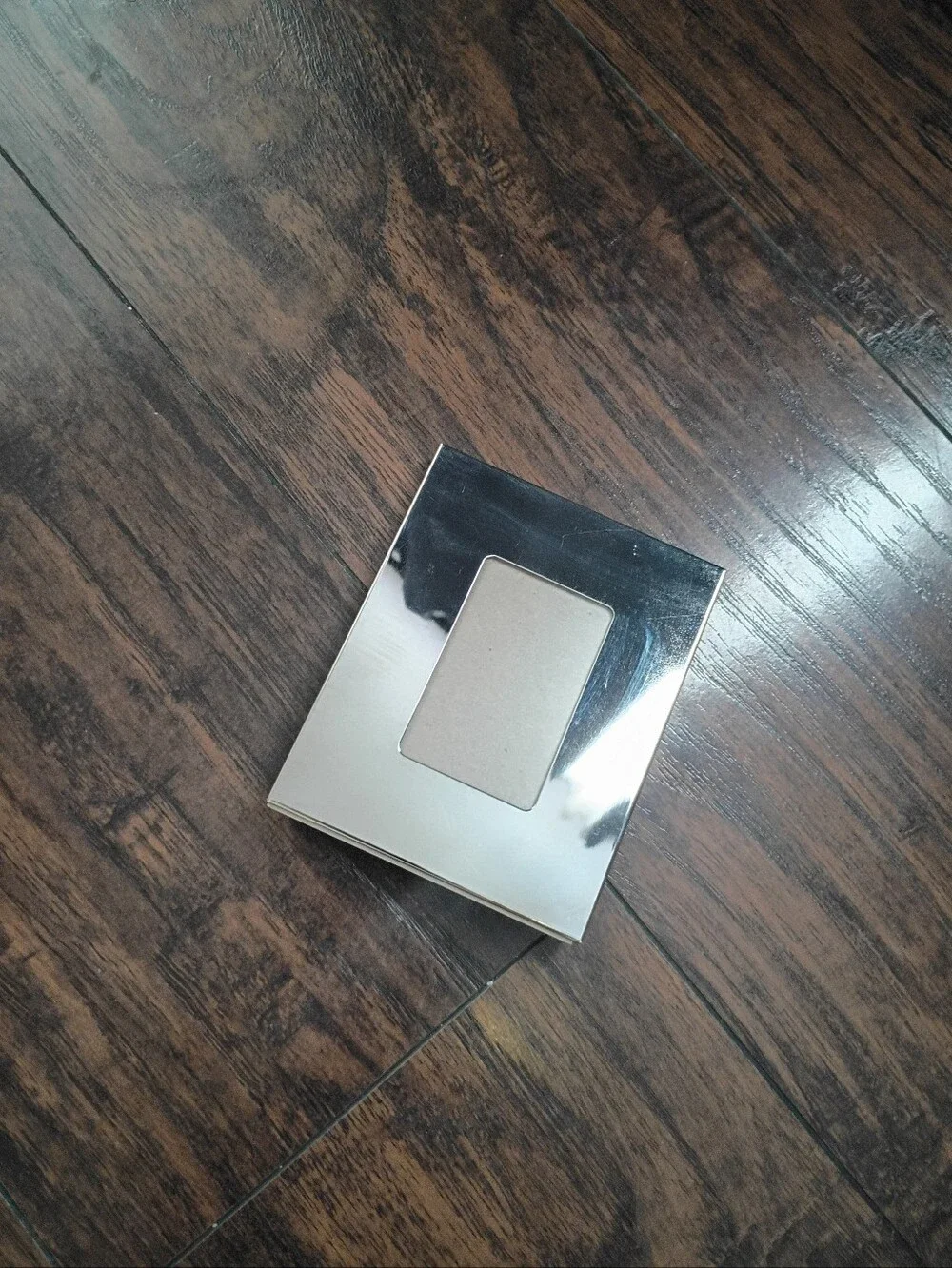 90s Silver Metal Picture Rectangle Mini Frame with Neutral Mat